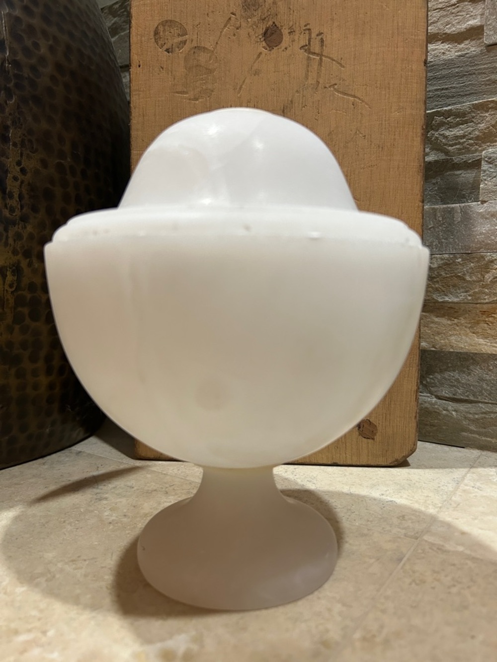 vintage alabaster lidded candy dish or trinket box